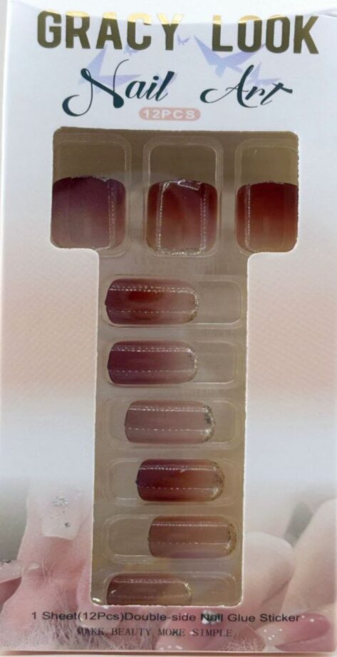 Shiny Brown Shade Nails